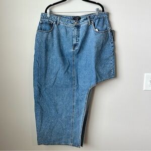 Eloquii asymmetrical denim skirt